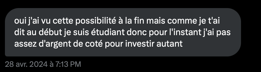 Message d'un élève