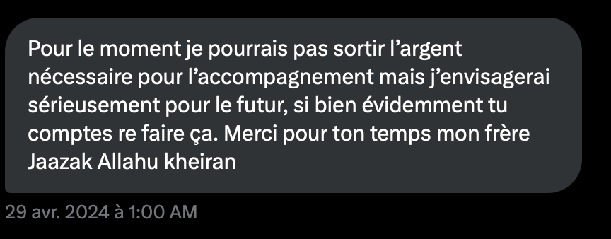 Message d'un élève